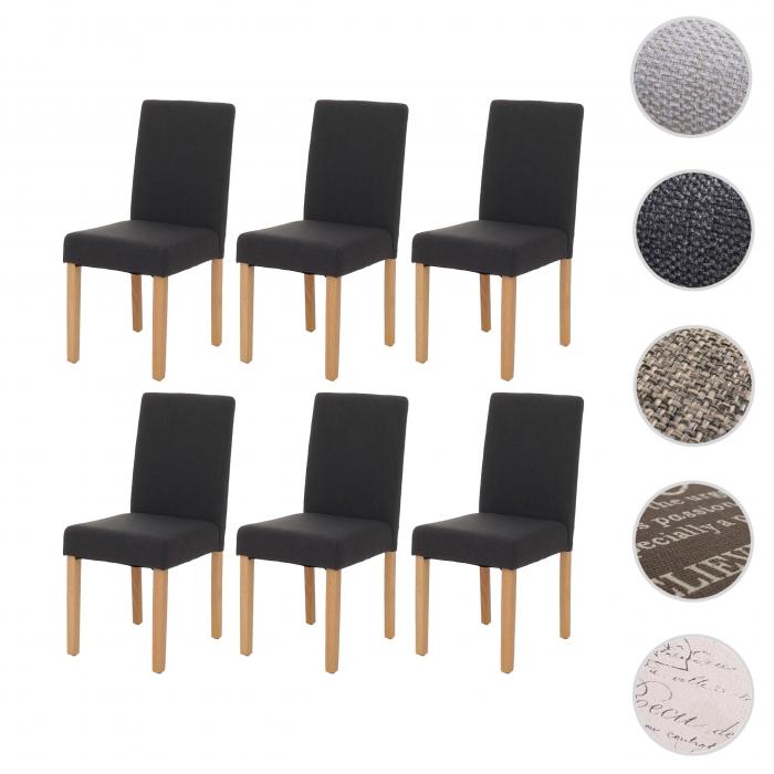 4er-Set Esszimmerstuhl Stuhl Kchenstuhl Littau ~ Textil, schwarz, helle Beine