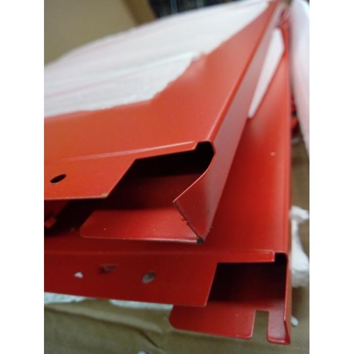 B-Ware (Ecken verbogen SK3) | Rollcontainer Boston T851, Schubladenschrank Stahlschrank, 110x28x41cm 8 Schubladen ~ rot