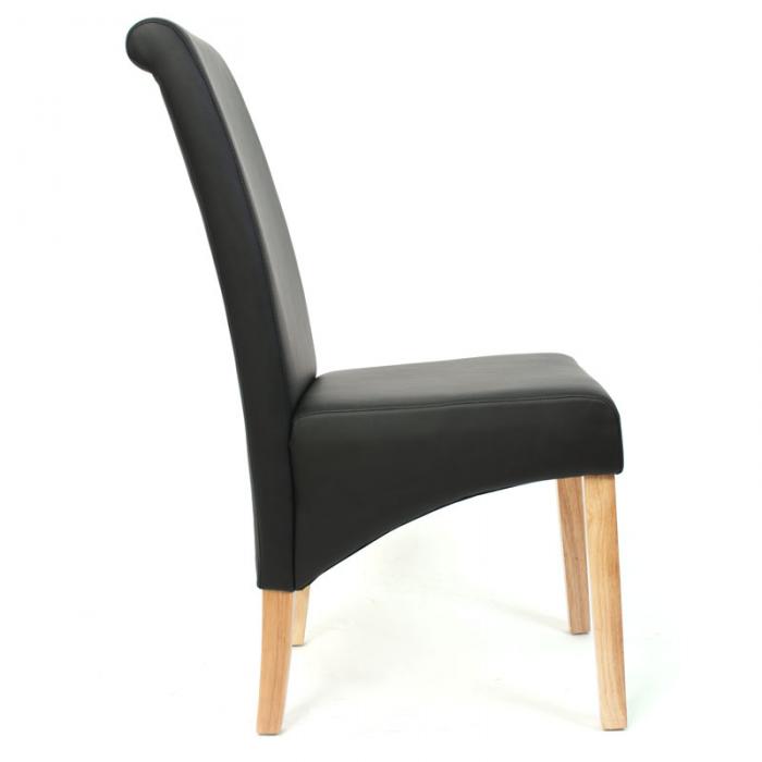 6x Esszimmerstuhl Küchenstuhl Stuhl M37 ~ Kunstleder matt, schwarz, helle Füße