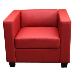 Sessel Loungesessel Lille ~ Kunstleder, rot