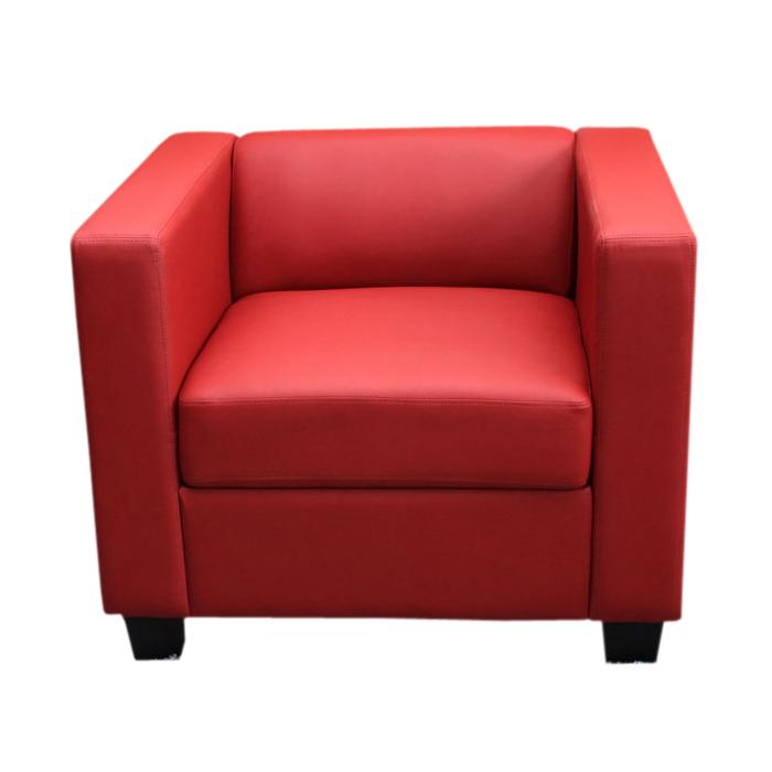 Sessel Loungesessel Lille ~ Kunstleder, rot