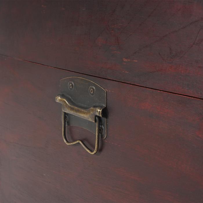 Holztruhe Holzbox Schatztruhe Valence Antikoptik 30x57x29cm ~ rund