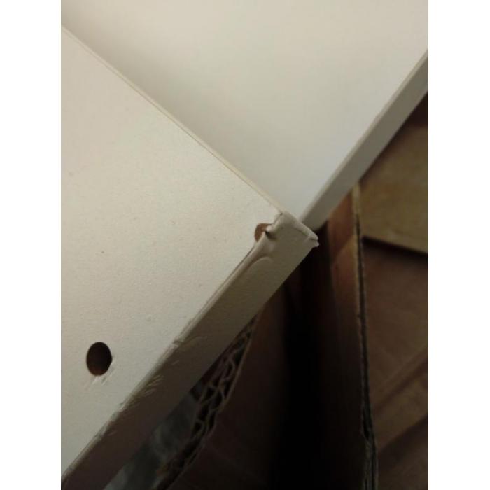 Defekte Ware (Holz/Lackschden SK3) | Hngeschrank HWC-L86, Badschrank, MVG Melamin 2 Tren 3 Fcher 160x33cm ~ wei