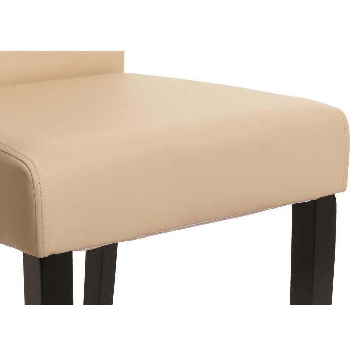 6er-Set Esszimmerstuhl Kchenstuhl Stuhl M37 ~ Leder, creme, dunkle Fe