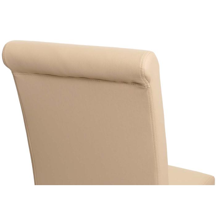 6er-Set Esszimmerstuhl Kchenstuhl Stuhl M37 ~ Leder, creme, dunkle Fe