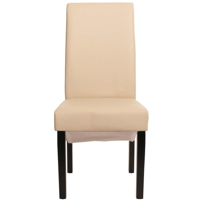 6er-Set Esszimmerstuhl Kchenstuhl Stuhl M37 ~ Leder, creme, dunkle Fe
