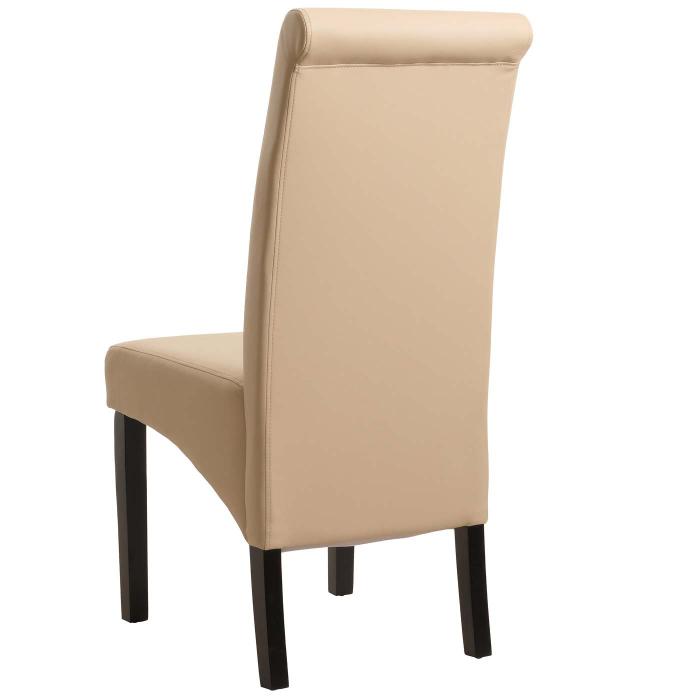 6er-Set Esszimmerstuhl Kchenstuhl Stuhl M37 ~ Leder, creme, dunkle Fe