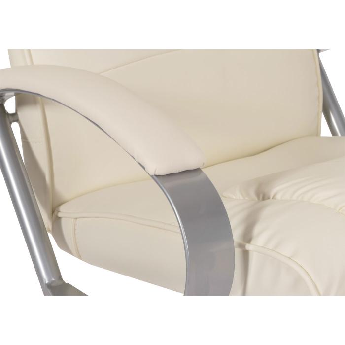 Relaxliege Relaxsessel Fernsehsessel N44 mit Hocker ~ creme-wei