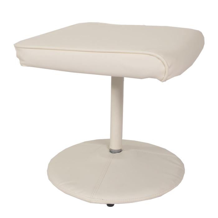 Relaxliege Relaxsessel Fernsehsessel N44 mit Hocker ~ creme-wei