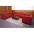 3-2-1 Sofagarnitur Couchgarnitur Loungesofa Lille ~ Leder, rot