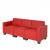 Modular 3-Sitzer Sofa Couch Lyon, Kunstleder ~ rot