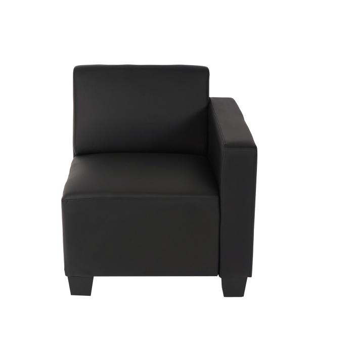 Modular Seitenteil rechts, Sessel mit Armlehne Lyon, Kunstleder ~ schwarz