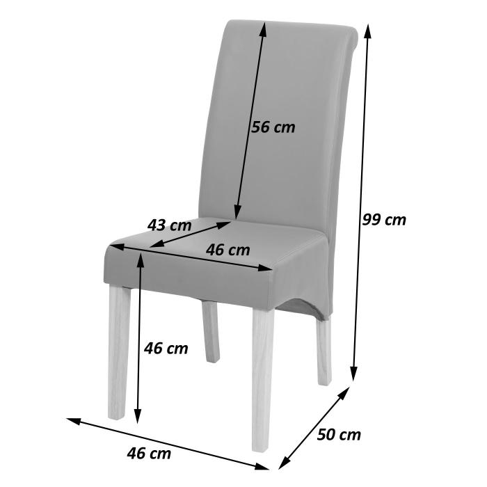 6er-Set Esszimmerstuhl Kchenstuhl Stuhl M37 ~ Leder, schwarz, weie Fe