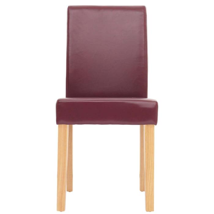 6er-Set Esszimmerstuhl Stuhl Kchenstuhl Littau ~ Kunstleder, rot, helle Beine