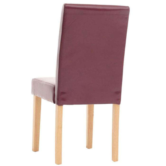 6er-Set Esszimmerstuhl Stuhl Kchenstuhl Littau ~ Kunstleder, rot, helle Beine