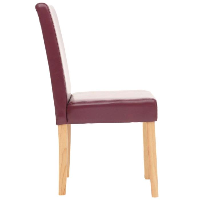 6er-Set Esszimmerstuhl Stuhl Kchenstuhl Littau ~ Kunstleder, rot, helle Beine