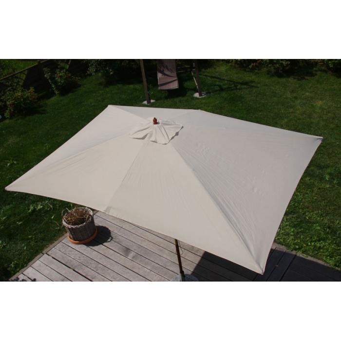 Sonnenschirm Florida, Gartenschirm Marktschirm, 2x3m Polyester/Holz 6kg ~ creme