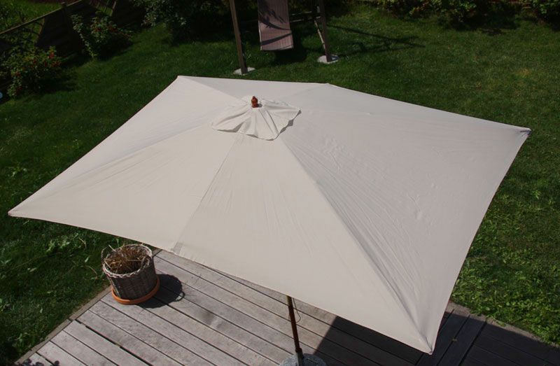 Sonnenschirm Florida, Gartenschirm Marktschirm, 2x3m Polyester/Holz 6kg ~ creme