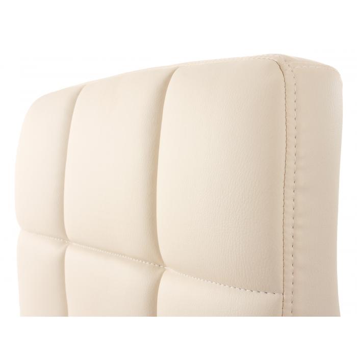 Esszimmerstuhl Kavala, Kchenstuhl Stuhl, drehbar MVG-zertifiziert ~ Kunstleder creme, Chromfu