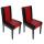 2x Esszimmerstuhl Stuhl Küchenstuhl Littau ~ Kunstleder, schwarz-rot, dunkle Beine