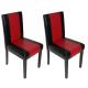2x Esszimmerstuhl Stuhl Küchenstuhl Littau ~ Kunstleder, schwarz-rot, dunkle Beine