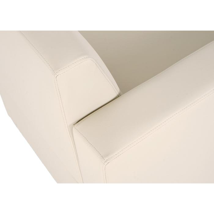 Modular 3-Sitzer Sofa Couch Lyon, Kunstleder ~ creme
