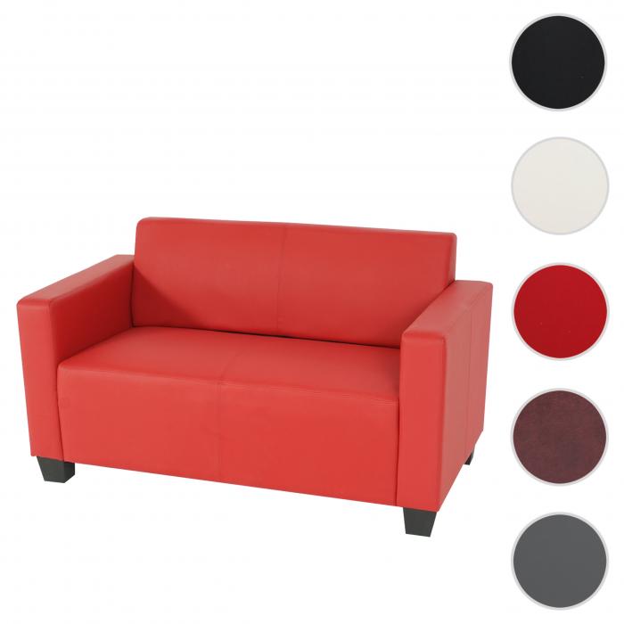 2er Sofa Couch Lyon Loungesofa Kunstleder ~ rot