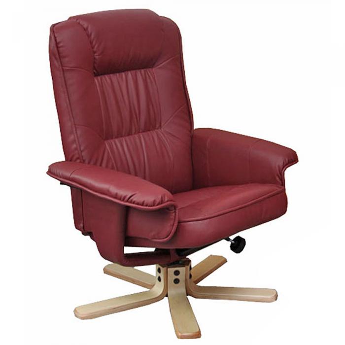 Relaxsessel Fernsehsessel Sessel ohne Hocker M56 Kunstleder ~ bordeaux