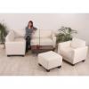 Modular Sofa-System Couch-Garnitur Lyon 4-1-1, Kunstleder ~ creme