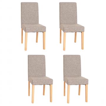 4er-Set Esszimmerstuhl Stuhl Kchenstuhl Littau ~ Textil, grau, helle Beine