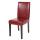Esszimmerstuhl Littau, Küchenstuhl Stuhl, Leder ~ rot, dunkle Beine