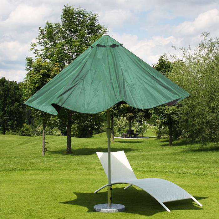 Sonnenschirm N19, Gartenschirm, Ø 3m neigbar Polyester/Alu 5kg ~ grün
