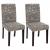 2er-Set Esszimmerstuhl Stuhl Küchenstuhl Littau ~ Textil mit Schriftzug, grau, dunkle Beine