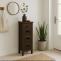 B-Ware (Verleimung lst sich SK4) | Kommode T18, 4 Schubladen, 74x30x25cm Shabby-Look Vintage ~ braun