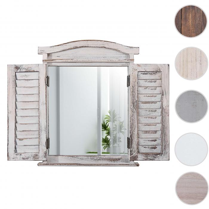 Wandspiegel weiss Fensterladen Spiegel Holz Fenster Klappladen Spiegelfenster 
