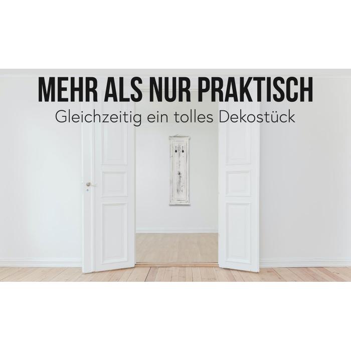 2er-Set Garderobe T33, Wandgarderobe Garderobenpaneel, Wandhaken Holz 109x28x4cm ~ grau-braun shabby