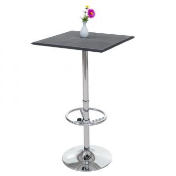 Bartisch Stehtisch Bistrotisch Chicago mit Fuablage, quadratisch 110x63x63cm MVG-zertifiziert ~ schwarz