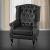 Sessel Relaxsessel Clubsessel Ohrensessel Chesterfield, Kunstleder ~ schwarz ohne Ottomane