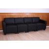 Modular 4-Sitzer Sofa Couch Lyon, Kunstleder ~ schwarz