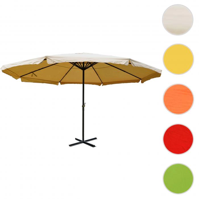 Sonnenschirm Meran Pro, Gastronomie Marktschirm mit Volant  5m Polyester/Alu 28kg ~ creme ohne Stnder
