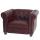 Luxus Sessel Loungesessel Relaxsessel Chesterfield Kunstleder ~ runde Fe, rot-braun