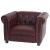 Luxus Sessel Loungesessel Relaxsessel Chesterfield Kunstleder ~ runde Fe, rot-braun