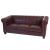 Luxus 3er Sofa Loungesofa Couch Chesterfield Kunstleder ~ eckige Füße, rot-braun