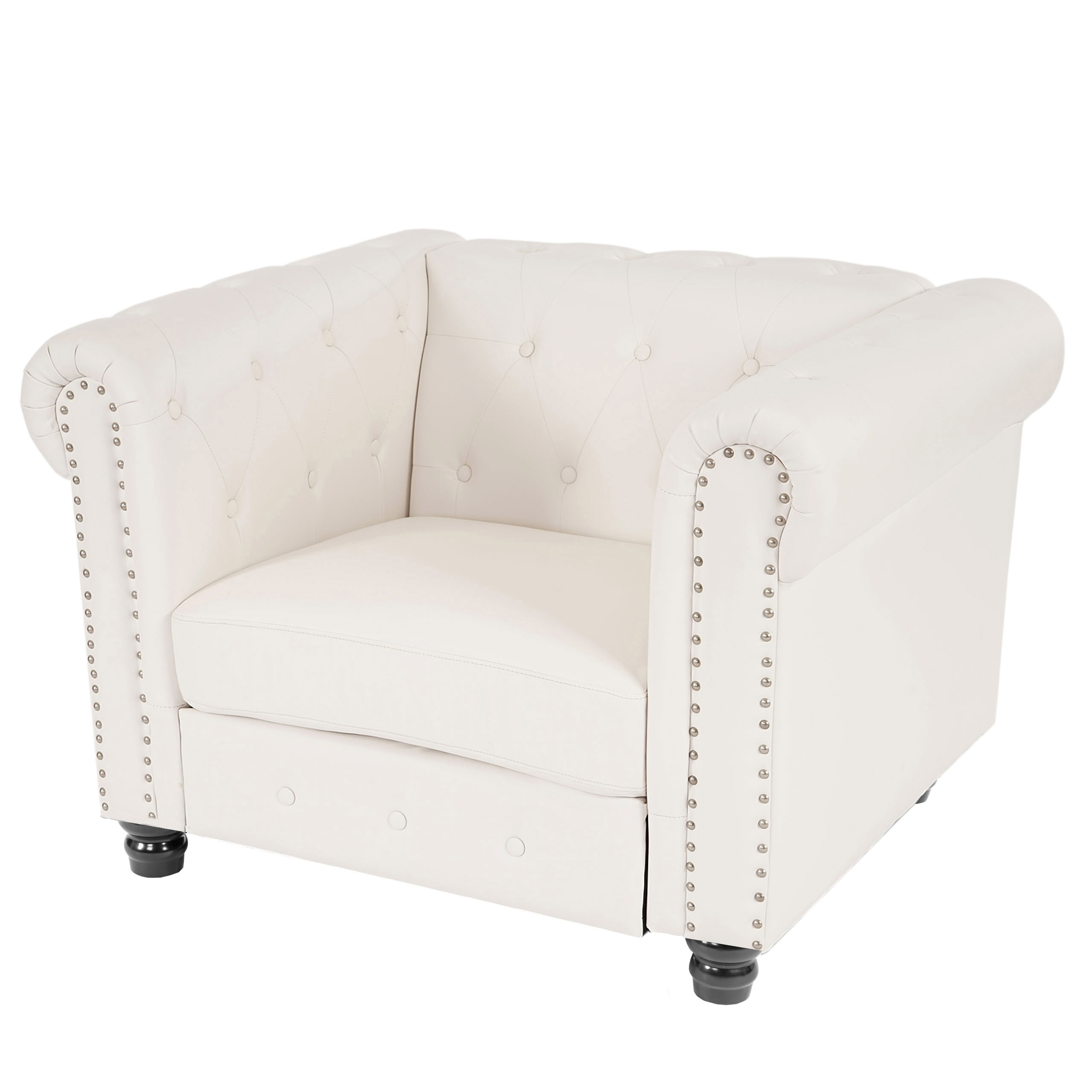Luxus Sessel Chesterfield, Loungesessel, Kunstleder runde oder eckige Füße - Bild 7 von 21