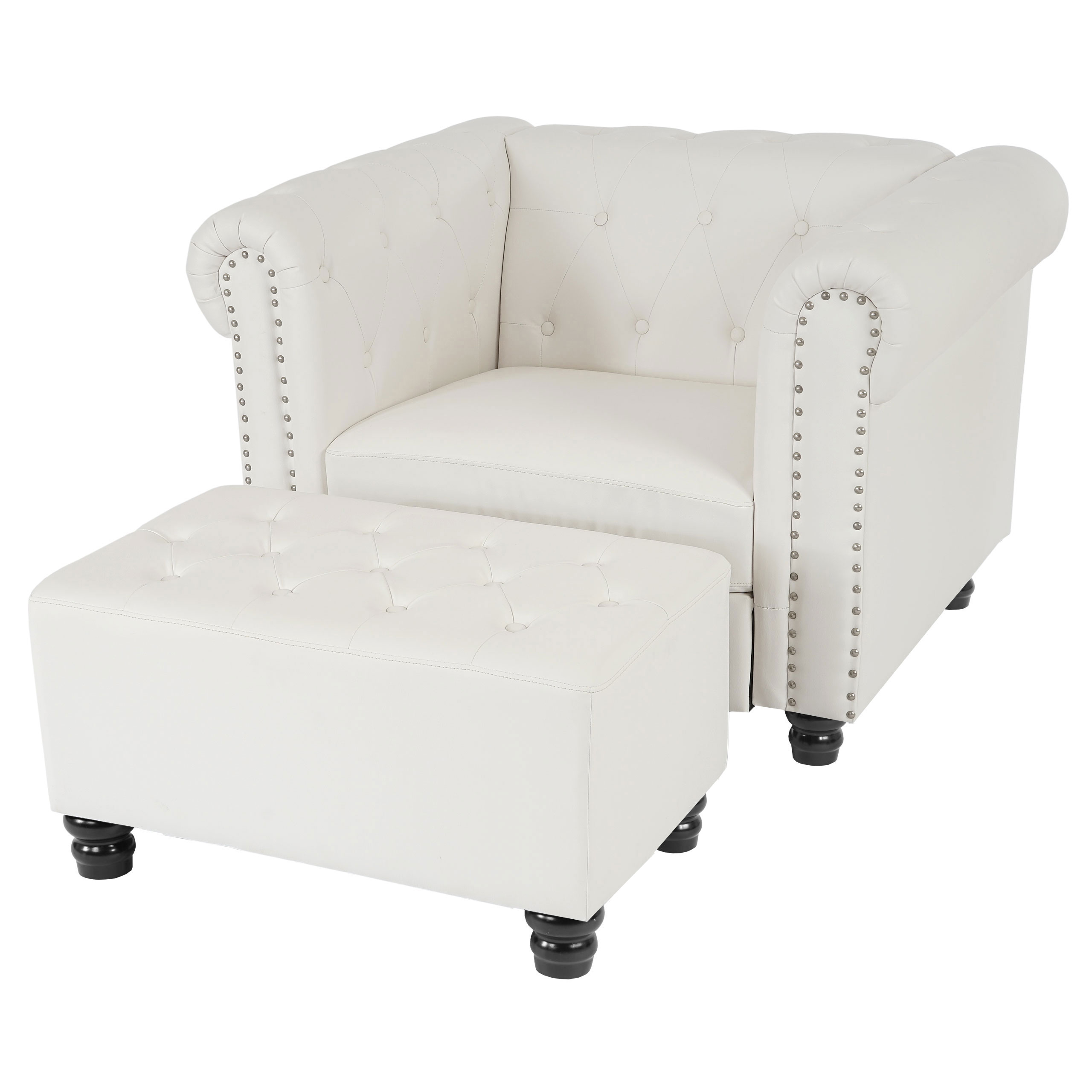 Luxus Sessel Chesterfield, Loungesessel, Kunstleder runde oder eckige Füße - Bild 13 von 21
