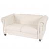 Luxus 2er Sofa Loungesofa Couch Chesterfield Kunstleder 160cm ~ runde Füße, weiß
