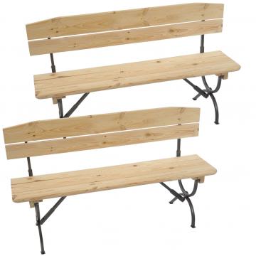 2er-Set Bank mit Lehne fr Biertischgarnitur Festzeltgarnitur Linz, natur ~ 180 cm