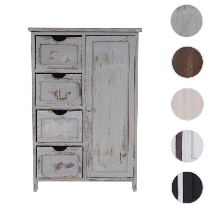 Kommode HWC-D12, Schrank Schubladenkommode, Shabby-Look Vintage 82x55x30cm ~ grau