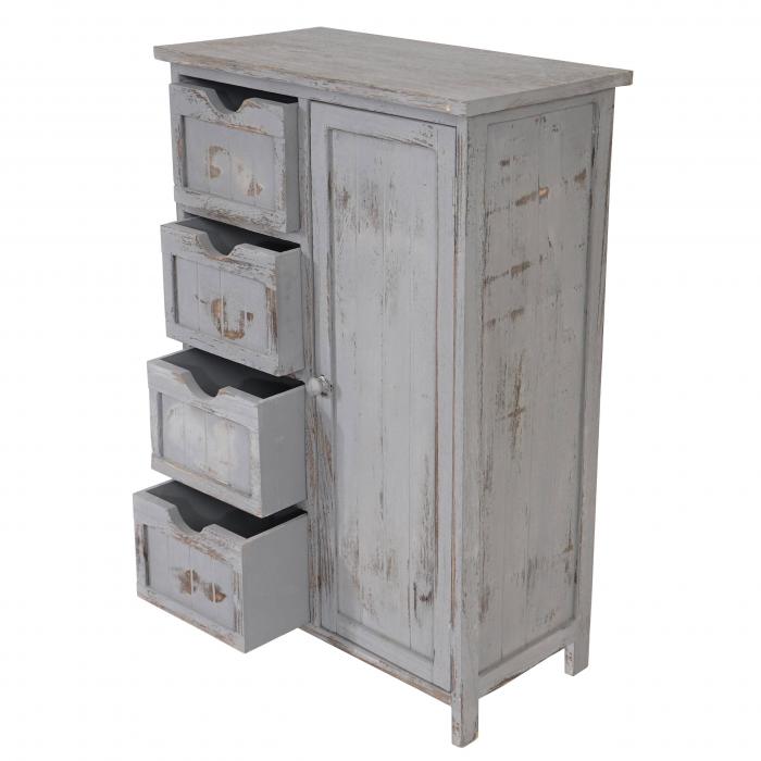 Kommode HWC-D12, Schrank Schubladenkommode, Shabby-Look Vintage 82x55x30cm ~ grau