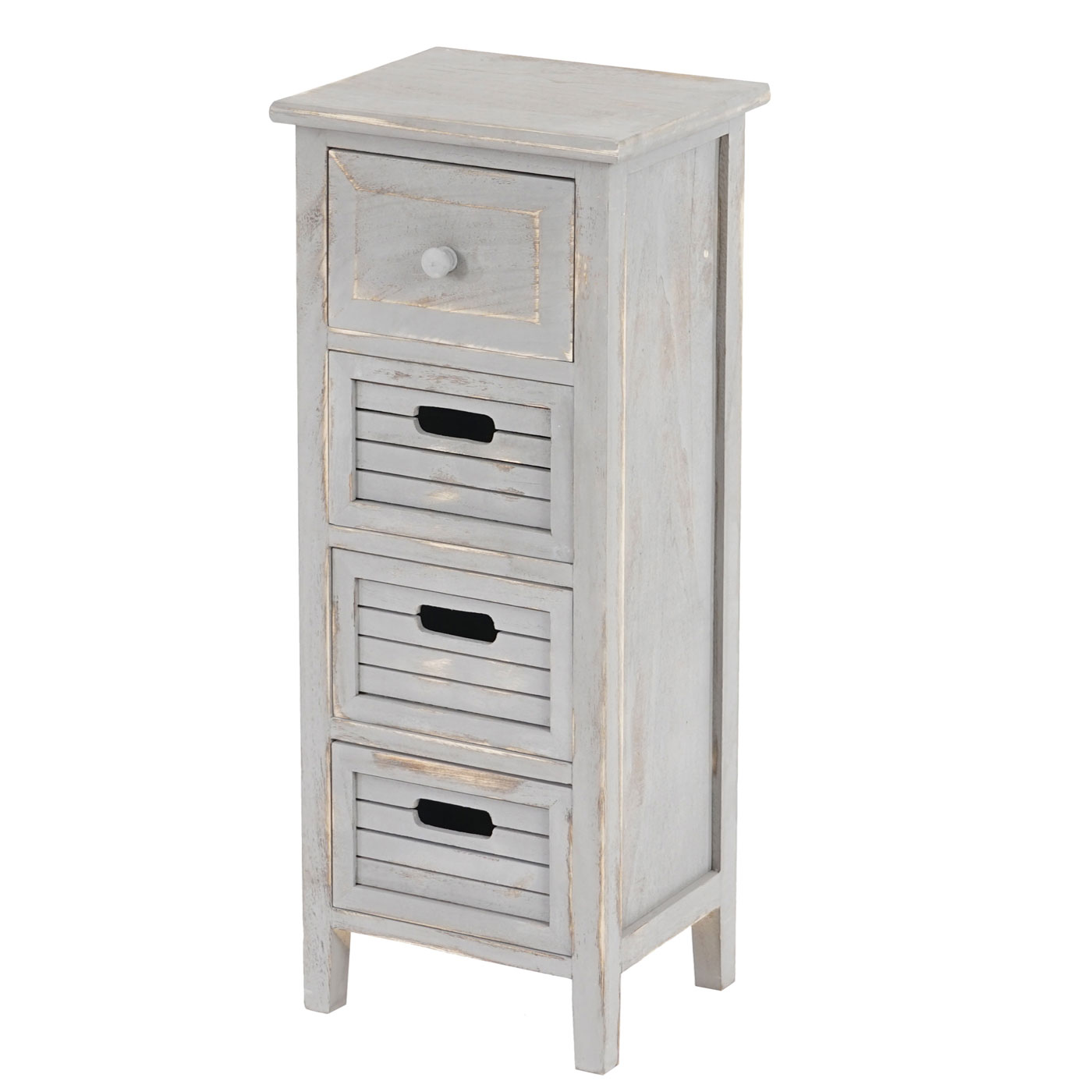 Schrank Kommode 74x30x25cm, Shabby-Look, Vintage weiß ...